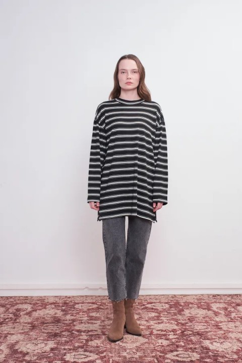 Çizgili Sweatshirt
